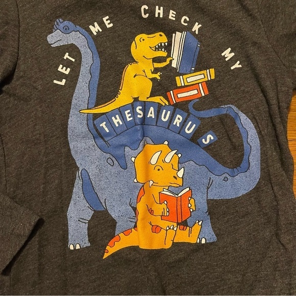 Old Navy | Dino Dark Gray Long Sleeve Shirt | Boy 4T - Picture 3 of 4